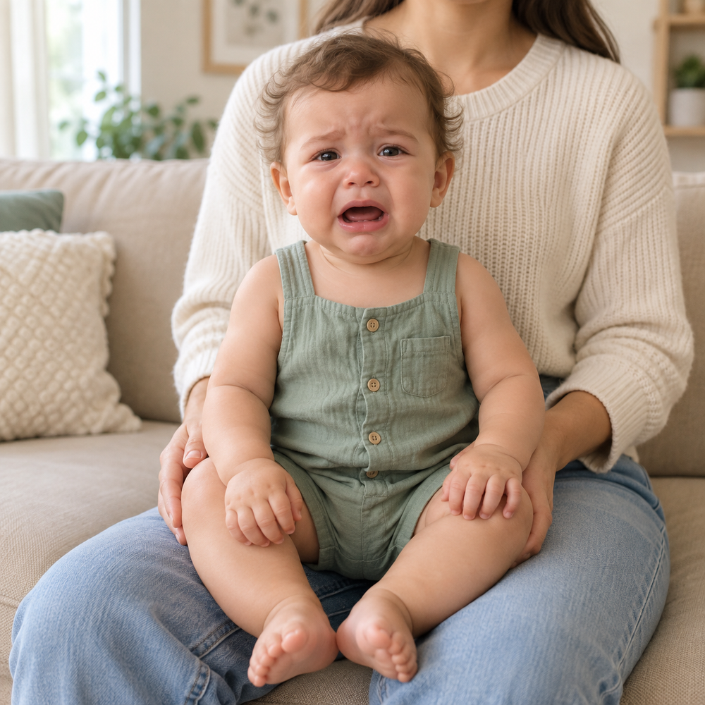 CuddlePeek campaign illustration: baby before
